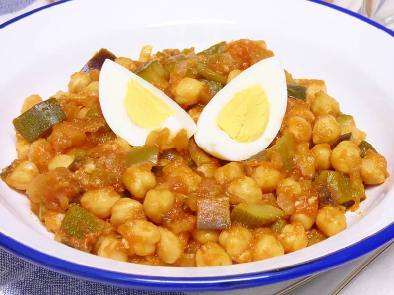 Garbanzos con pisto