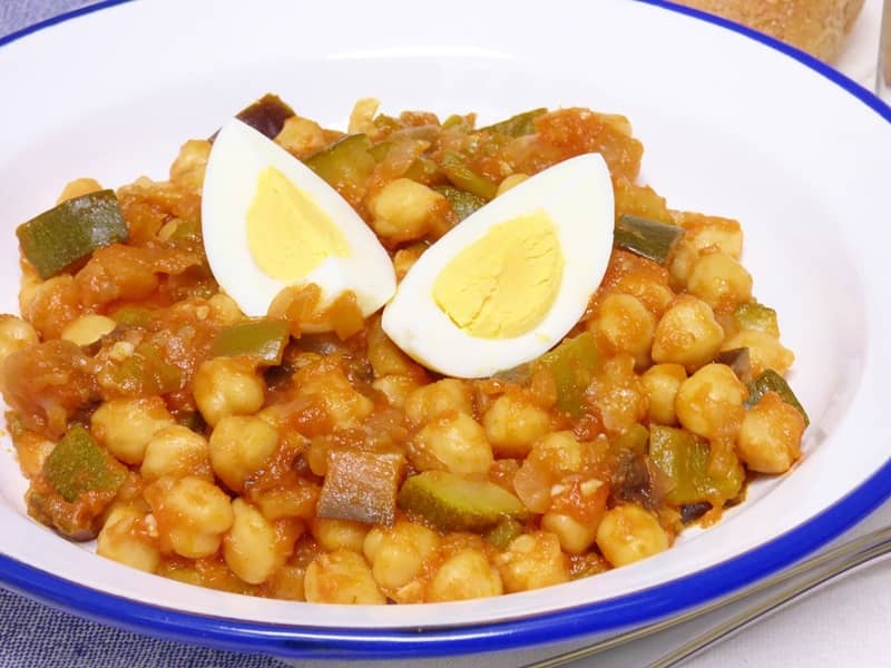 Garbanzos con pisto